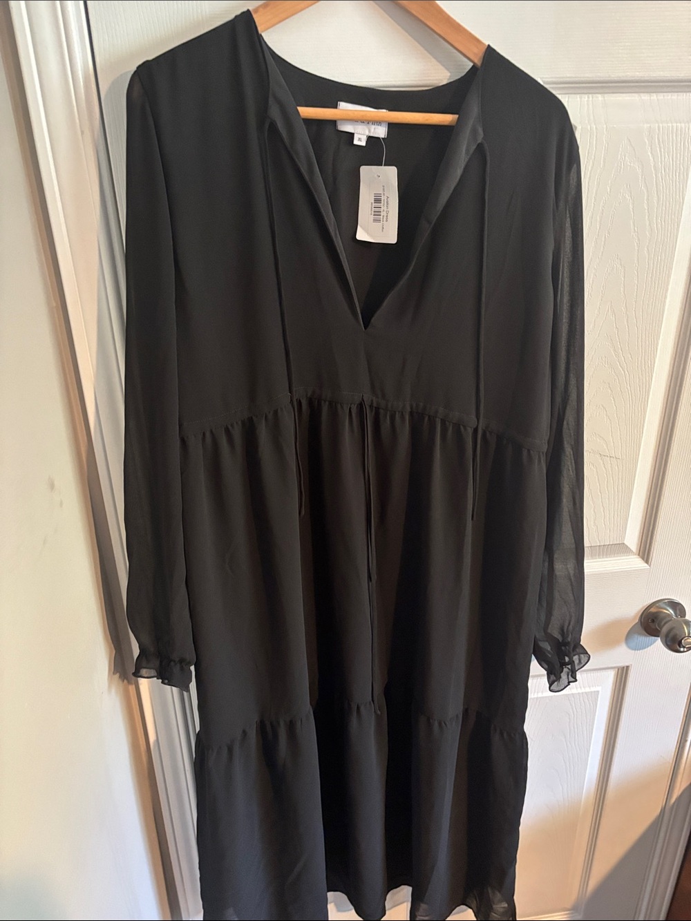 Park & Fifth Avalon Dress Black Tiered Midi Dress XL NWT